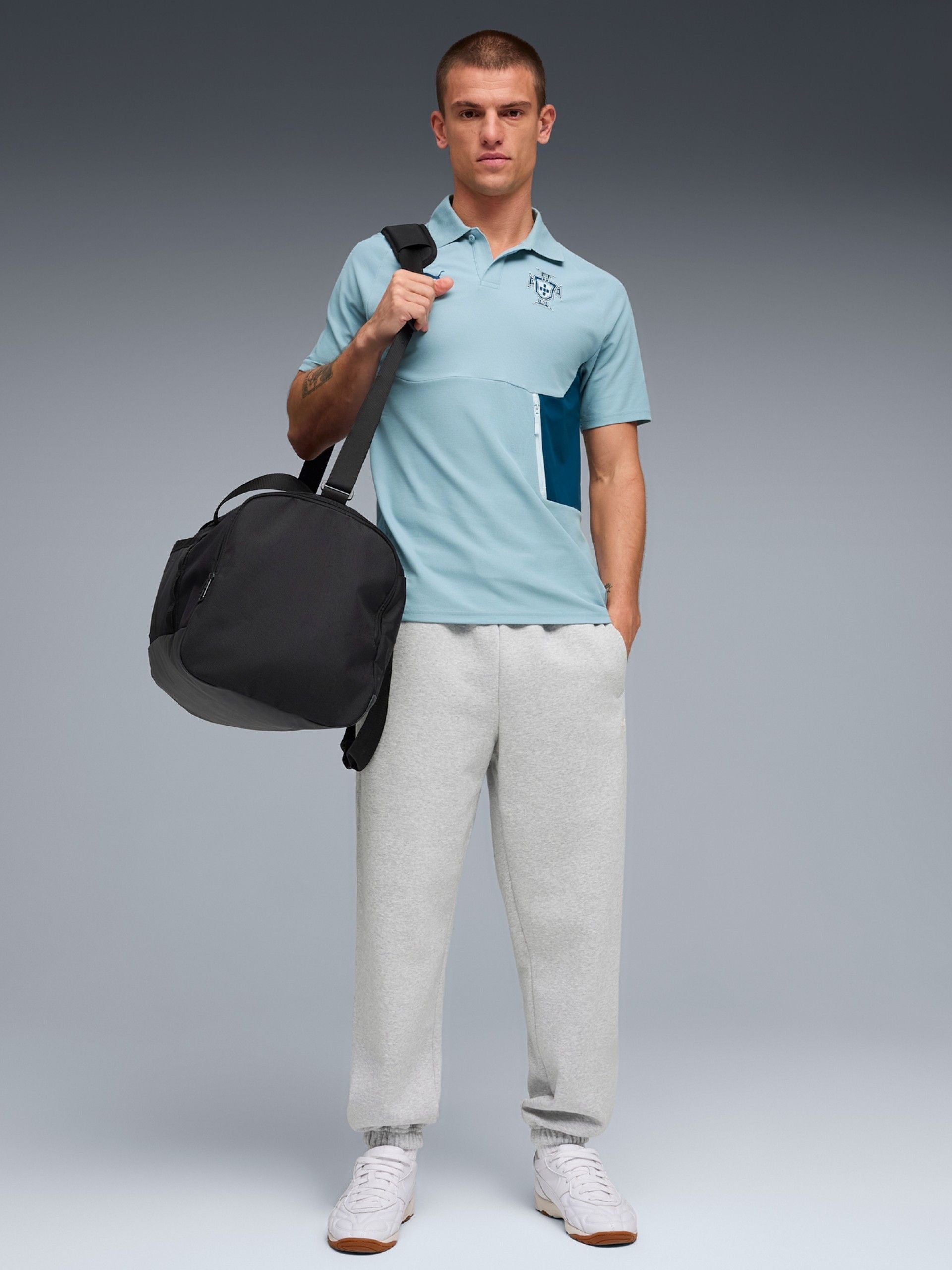 2026 Polo Shirt - Blue back view football supporters