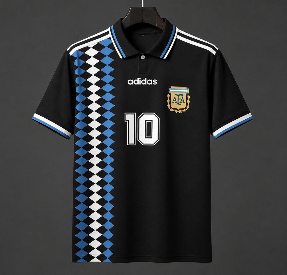 1994 Away Retro Shirt - Black - front product view