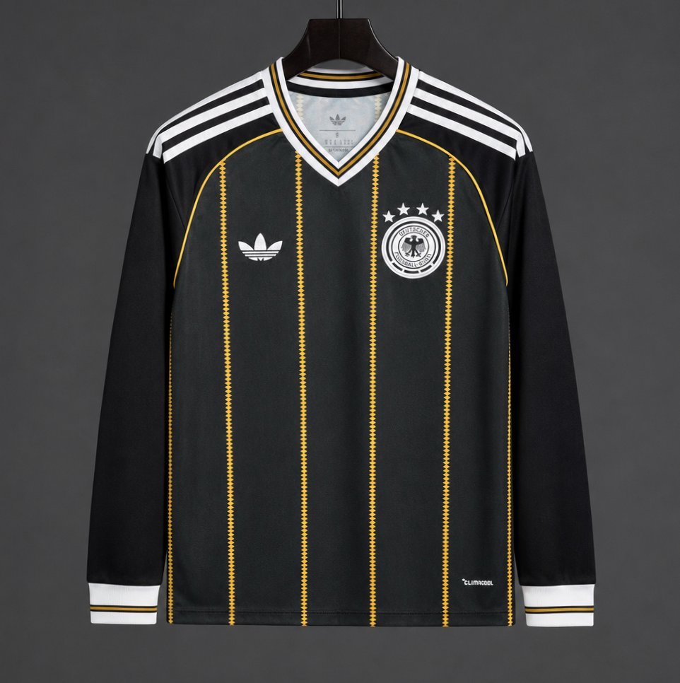 2026/27 Away Long Sleeve Jersey - Black/Gold - front product view