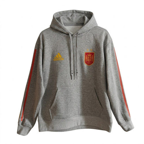 The 2026/27 Team Hoodie - Grey/Red combines -inspired football identity with a comfortable everyday silhouette.