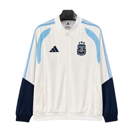 2026 Windbreaker Jacket - White/Light Blue - front product view