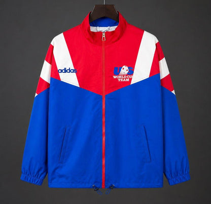 Retro 1994 Windbreaker Jacket - Blue/Red - front product view