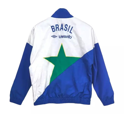1994 Retro Windbreaker Jacket - White/Green/Blue - back product view