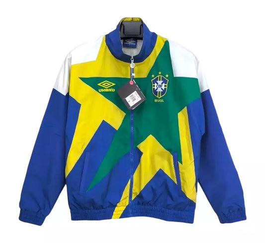 1994 Retro Windbreaker Jacket - White/Green/Blue - front product view
