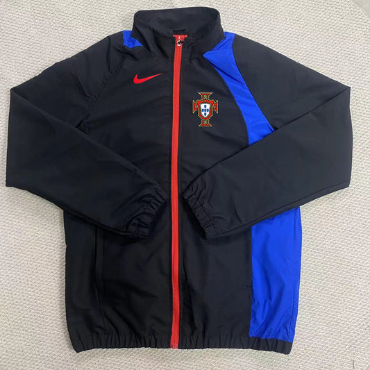 2026 Windbreaker Jacket - Black/Blue - front product view