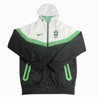 2026 Windbreaker Jacket - White/Green - front product view