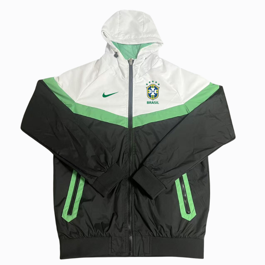 2026 Windbreaker Jacket - White/Green - front product view