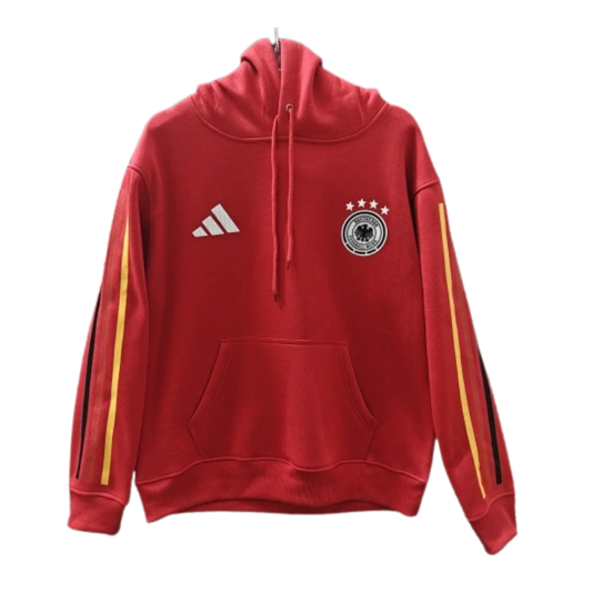 The 2026/27 Team Hoodie - Red combines national-team style with a comfortable everyday silhouette.