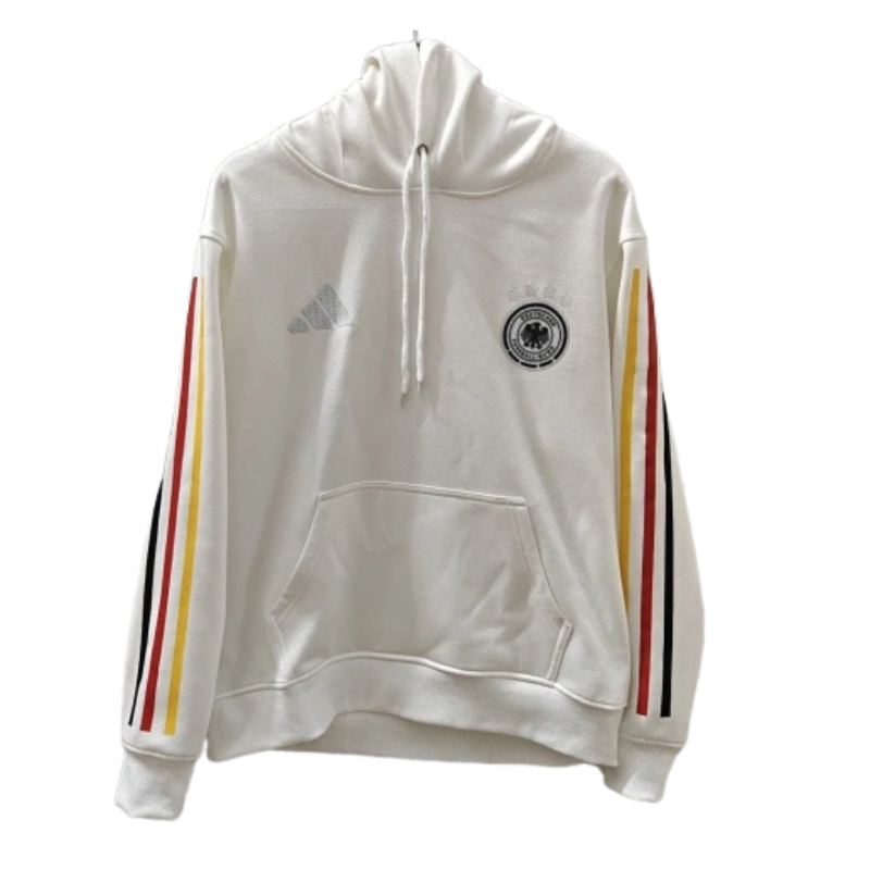 The 2026/27 Team Hoodie - White/ Tricolor combines national-team style with a comfortable everyday silhouette