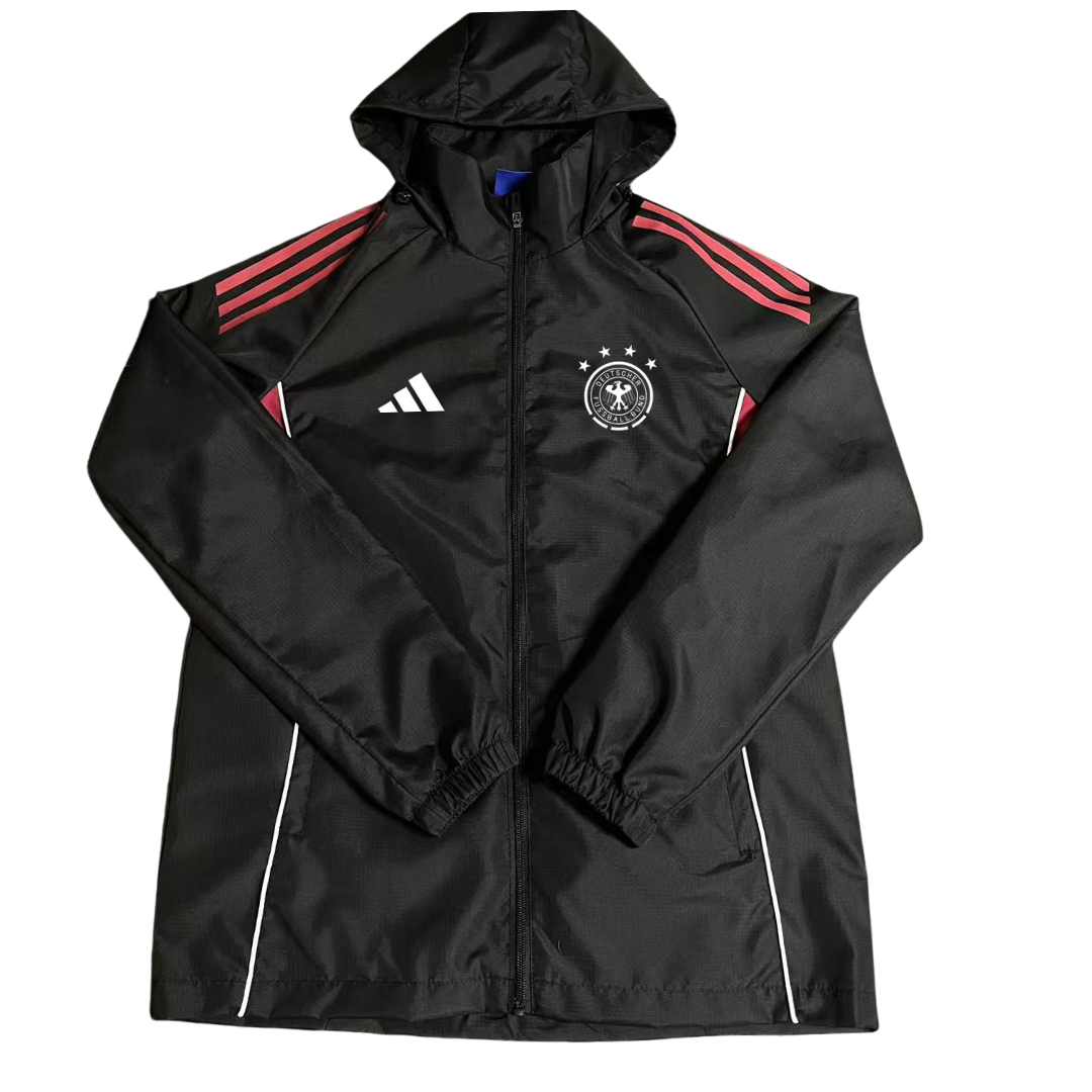 2026 Windbreaker Jacket - Black/Red - front product view